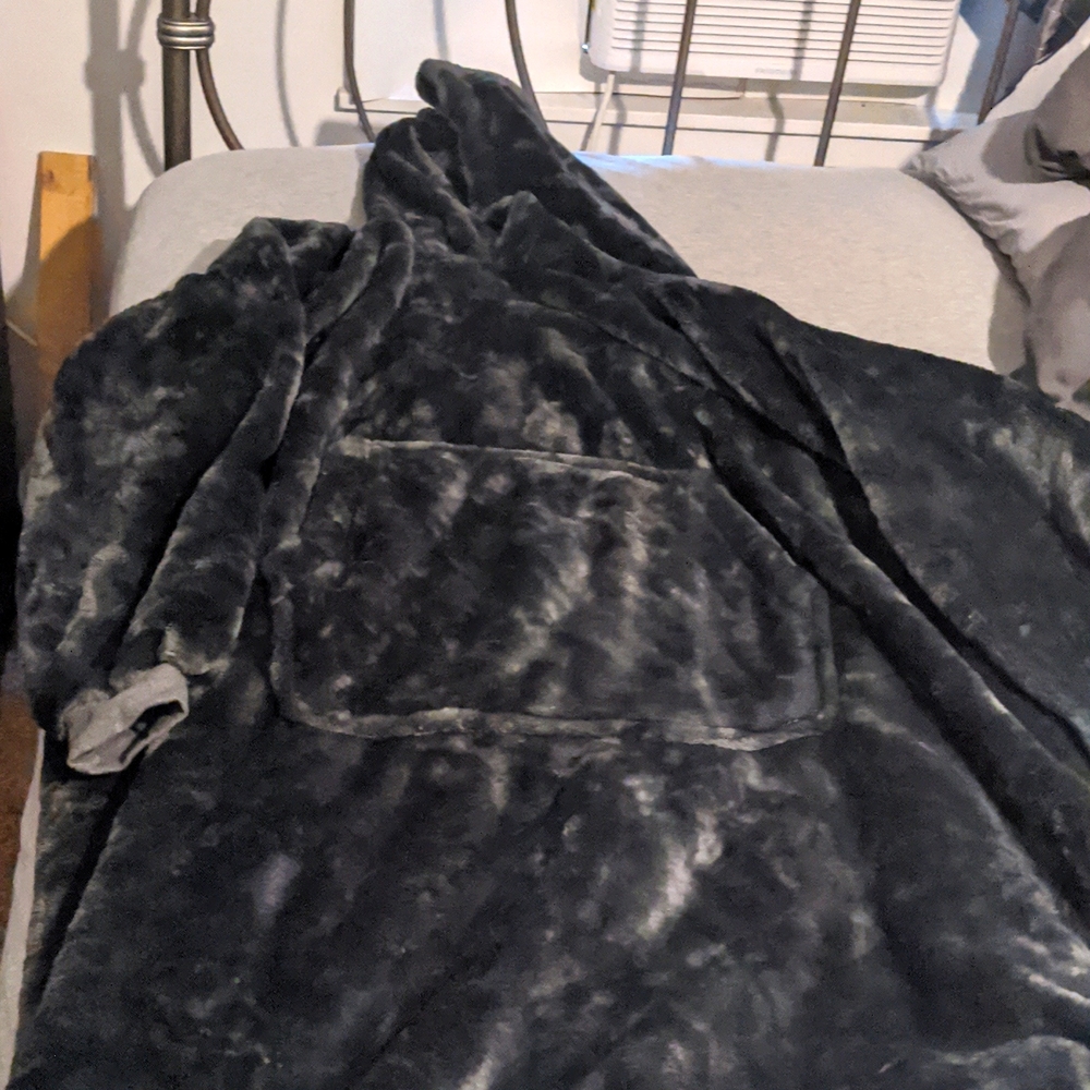 Oversized fleece grey sleep hoodie